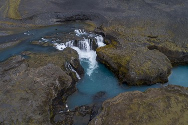 Sigoldufoss Wasserfall an der F208 Hochlandroute nach Landmannalaugar, Island