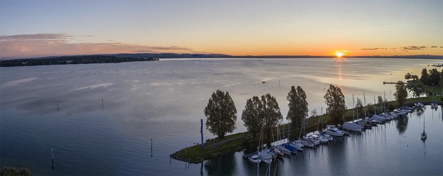 Sonnenaufgang, Hafen von Kreuzlingen, Thurgau, Schweiz
