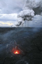 Skylight, Lavafenster, Ocean Entry, Kilauea, Hawaii, USA