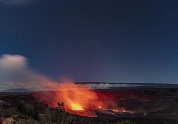 aktive Eruption, Vulkan Kilauea, Halema'uma'u Krater, Hawai'i Volcanoes National Park, Big Island, Hawaii, USA