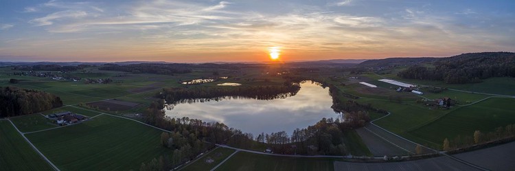 Luftaufnahme Hüttwiler Seen, Thurgau, Schweiz